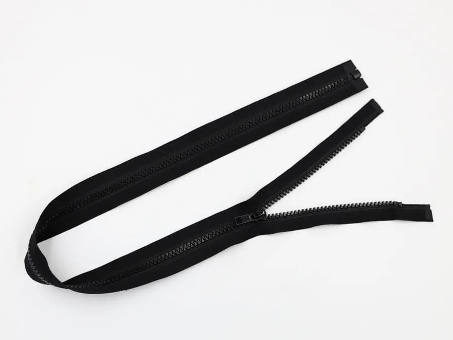 Vislon zipper one way open end