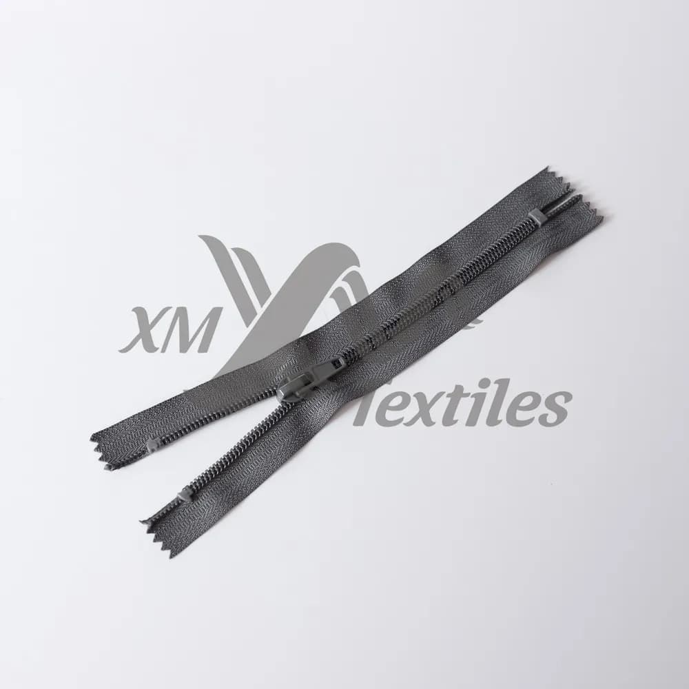 Nylon zipper closed end — Grey, Size 5, 16 cm