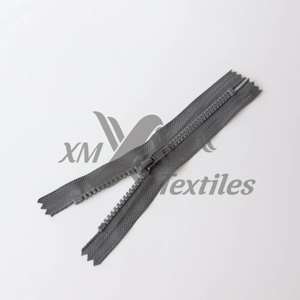Vislon zipper closed end — Grey, Size 5, 18 cm — detail